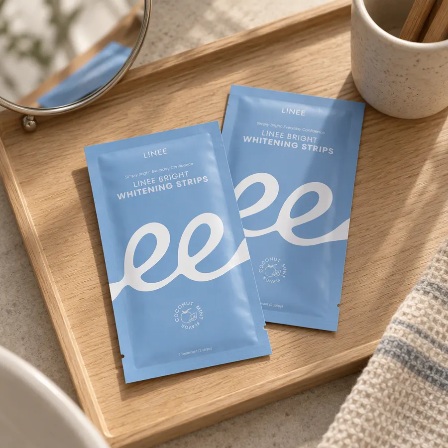 L!NEE Bright Whitening Strips แผ่นแปะฟันขาว 7 ซอง